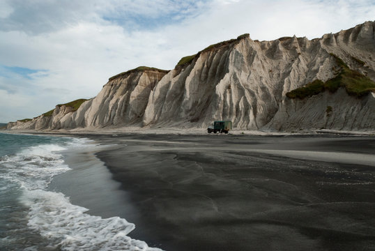 The white rocks, Prostor bay, Iturup island, Kuril islands, Russia