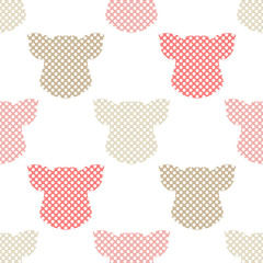 Polygonal head of a Pig. Symbol of year. Seamless background. Graphic element for design. Can be used for wallpaper, textile, invitation card, wrapping, web page background.