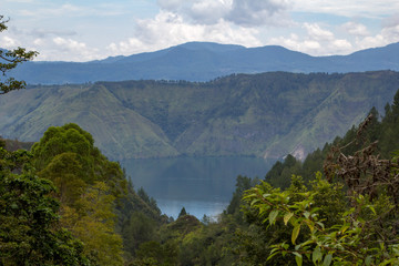 Panaromic View of Lake Toba, Samosir Island, Indonesia