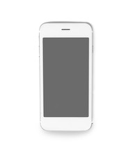 Modern mobile phone on white background