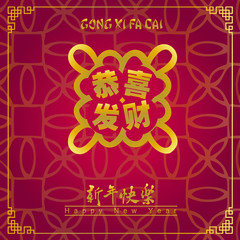Happy chinese new year 2019, year of the pig, Chinese characters xin nian kuai le mean Happy New Year, GONG XI FA CAI mean you to be prosperous in the coming year. ​