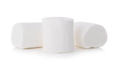 Group of tasty white marshmallows isolated on white background