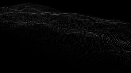 3D abstract digital wave particles. Futuristic vector illustration. Abstract background.