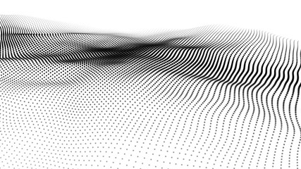 Futuristic dots pattern. Imitation wave of particles. Data visualization. Vector illustration.