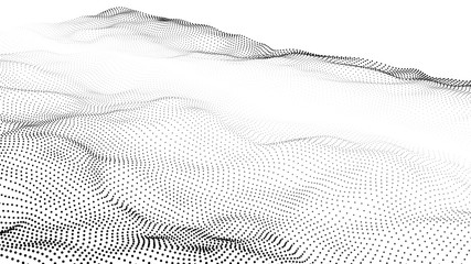 Futuristic dots pattern. Imitation wave of particles. Data visualization. Vector illustration.