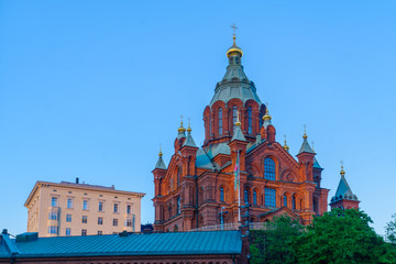 Fototapeta na wymiar Russian Orthodox Uspenski Cathedral, in Helsinki
