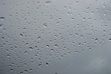 Drop of waters on the car glass
