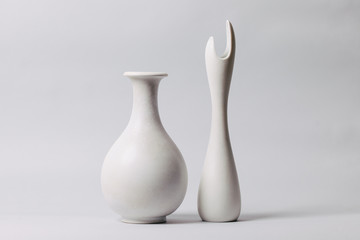 White midcentury ceramics
