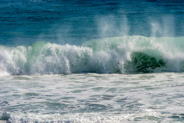 Waves landscape of a beach in North of Perth windy day lots of waves