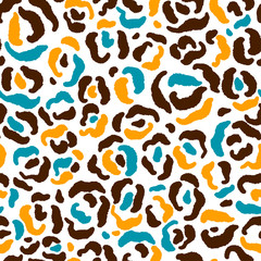 Naklejka na ściany i meble Seamless abstract pattern art. Texture with Hand Painted Crossing Brush Strokes for Print. Animal fur texture background. Modern graphics.