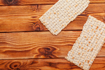 Fototapeta premium matzo flatbread for Jewish high holiday celebrations on the table