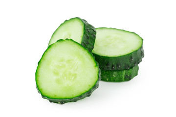 cucumber sliced isolated on white background