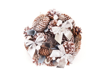 christmas wreath with decorations
