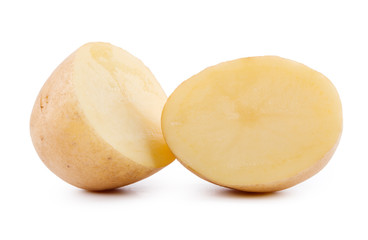 Naklejka na ściany i meble raw yellow potato isolated on white background