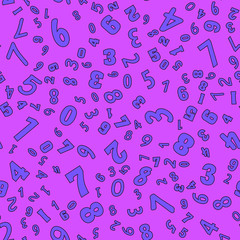 Seamless vector EPS 10 pattern with different numbers