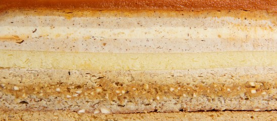 Close-up slice of cake, delicious cake