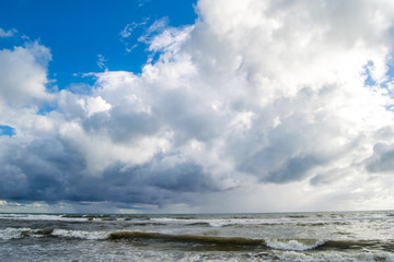 Dramatiс sky abnove sea near Rome, Italy