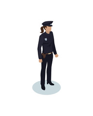 Police Officer Woman Icon vector Illustration