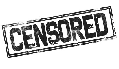Censored word with black frame