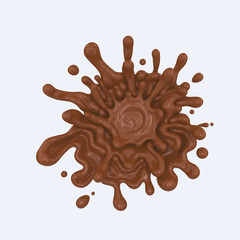 Obraz premium chocolate splash icon isolated on background, Include clipping path. 3d illustration.