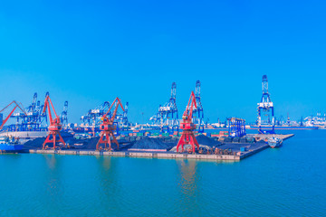 Shipping coal loading dock in the sea,dalian,china