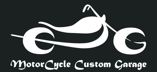 American Chopper Custom Garage Logo Design white color on gray background EPS 10 Vector