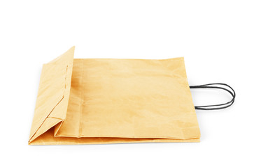 Paper bags on white background