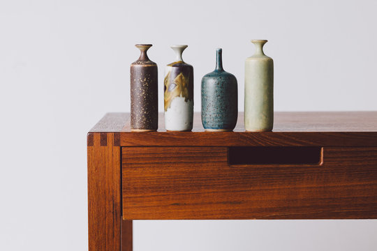 Ceramic miniatures on table