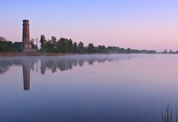 Naklejka premium the guiding beacon on the seashore