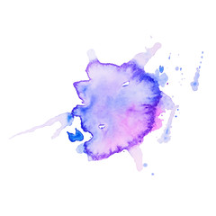 Color splash on white background. Abstract watercolor background.