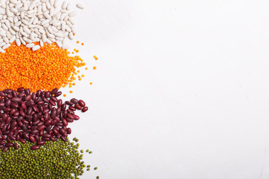 Lentils on the table. This legume contains a lot of vegetable protein