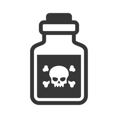 Glass Poison Bottle Icon on White Background. Vector