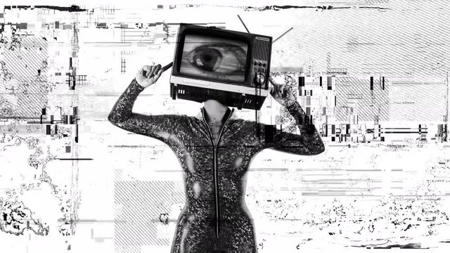 tv head television broadcast screen woman dancer eye