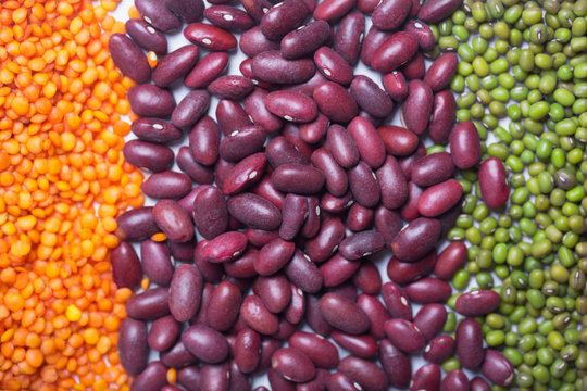 Lentils on the table. This legume contains a lot of vegetable protein