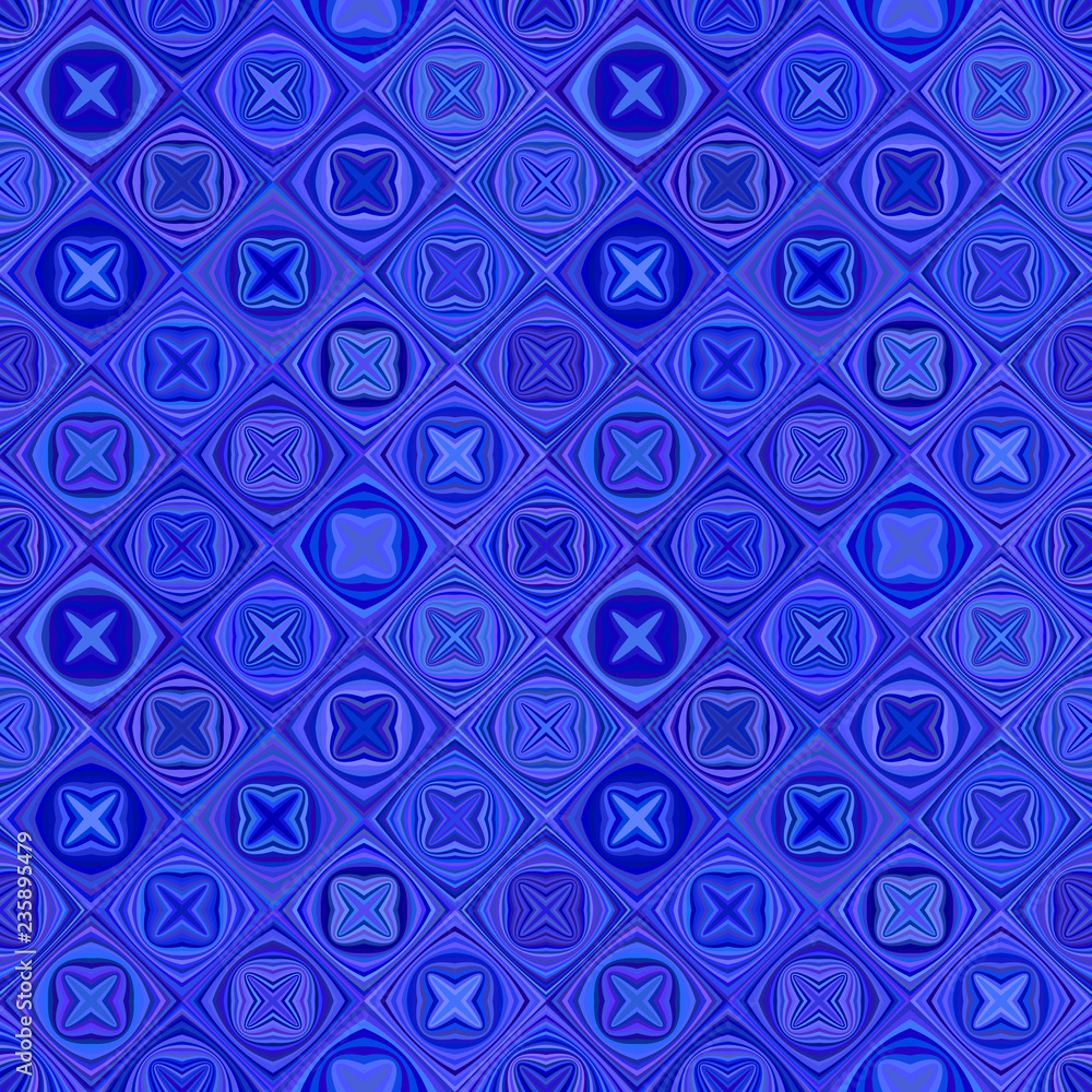 Poster blue geometrical abstract diagonal shape pattern - vector tiled mosaic background illustration