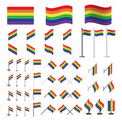 LGBT pride flag set. Vector.