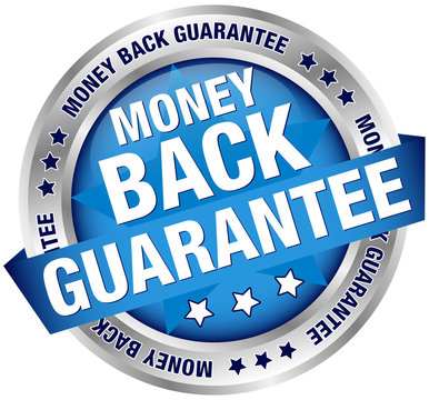 Button Banner "Money Back Guarantee" Blue/Silver