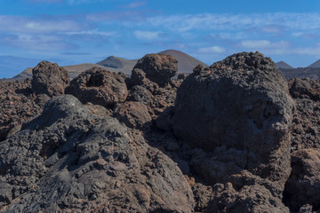 Canary islands lanzarote sunny nature landscape volcano scene