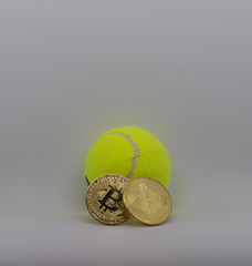 Tennis ball with bitocoins