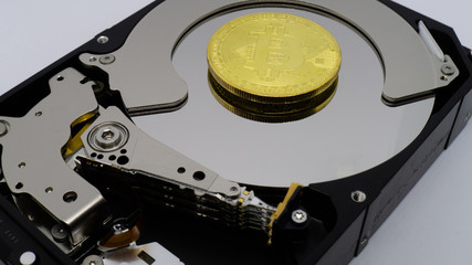 bitcoins on a harddrive