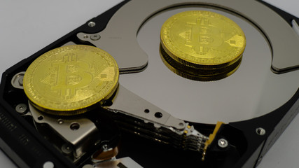 bitcoins on a harddrive