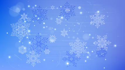 Snowflakes and festive lights - vector background with beautiful snowflakes that merrily shine and shimmer in color space