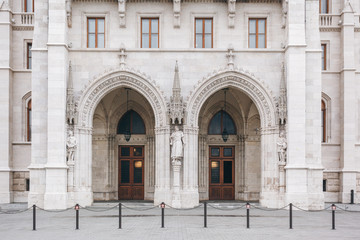 Fototapeta na wymiar Fragment of Hungarian Parliament Building 