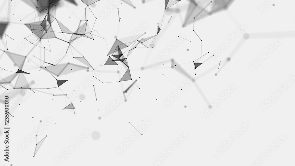 Poster abstract background consisting of triangles in space. polygonal white background. plexus effect. 3d 