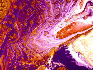 Abstract texture background burning painting. Purple, white, crimson fluid acrylic.