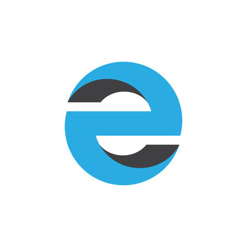 letter 2 e 3d circle logo vector