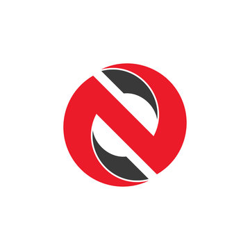 letter n 3d circle logo vectro