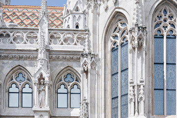 Fragment of Matthias Church in Budapest, Hungary