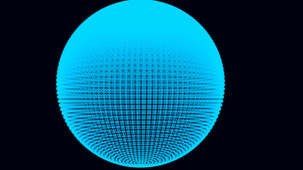 Big translucent sphere. Abstract Globe Grid. 3D Grid Design. 3D Technology Style.3D rendering.