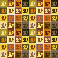 pattern with cats illustration	
